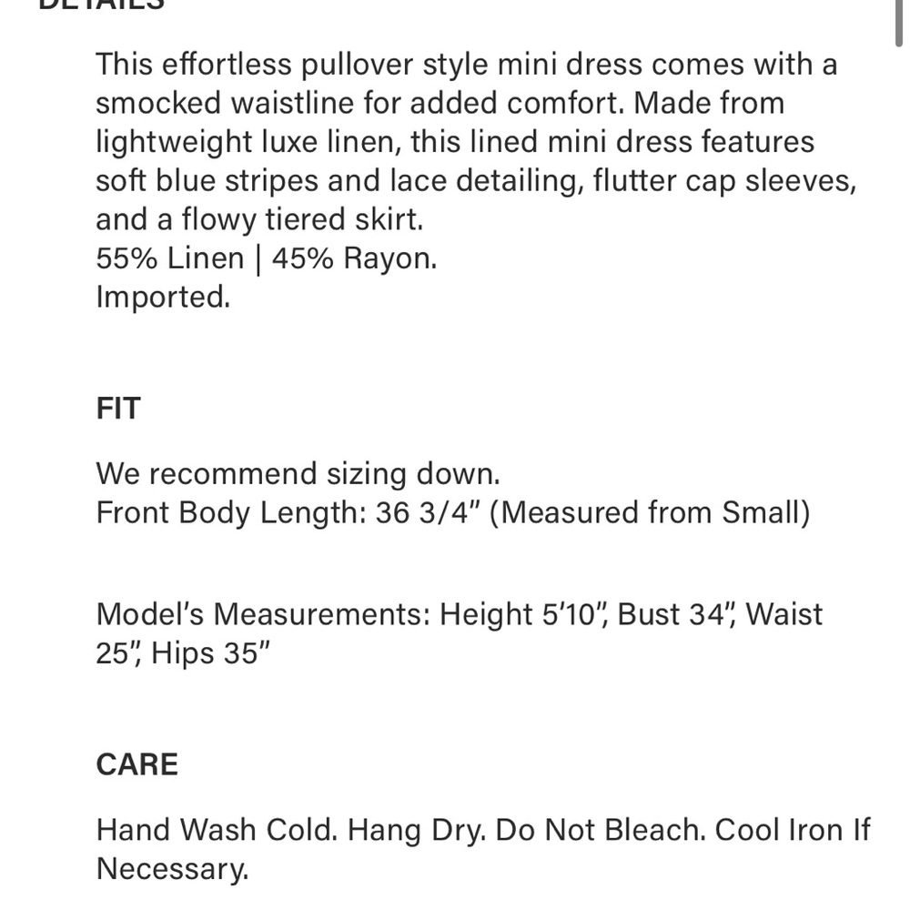 Rails Blue and White Striped Mini Dress - Picture 3 of 3